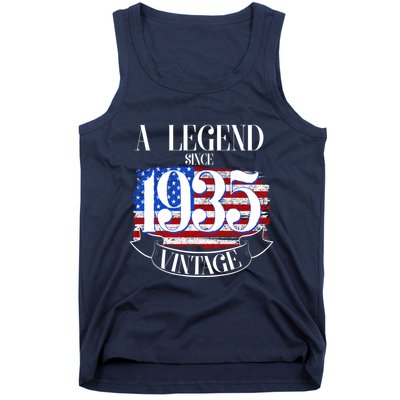 Vintage Usa Flag A Legend Since 1935 90th Birthday Tank Top