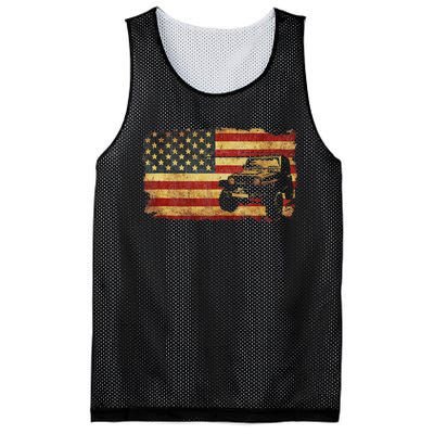 Vintage US Flag Off Road Vehicle 4x4 Off Road Mesh Reversible Basketball Jersey Tank