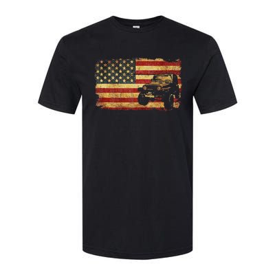 Vintage US Flag Off Road Vehicle 4x4 Off Road Softstyle® CVC T-Shirt