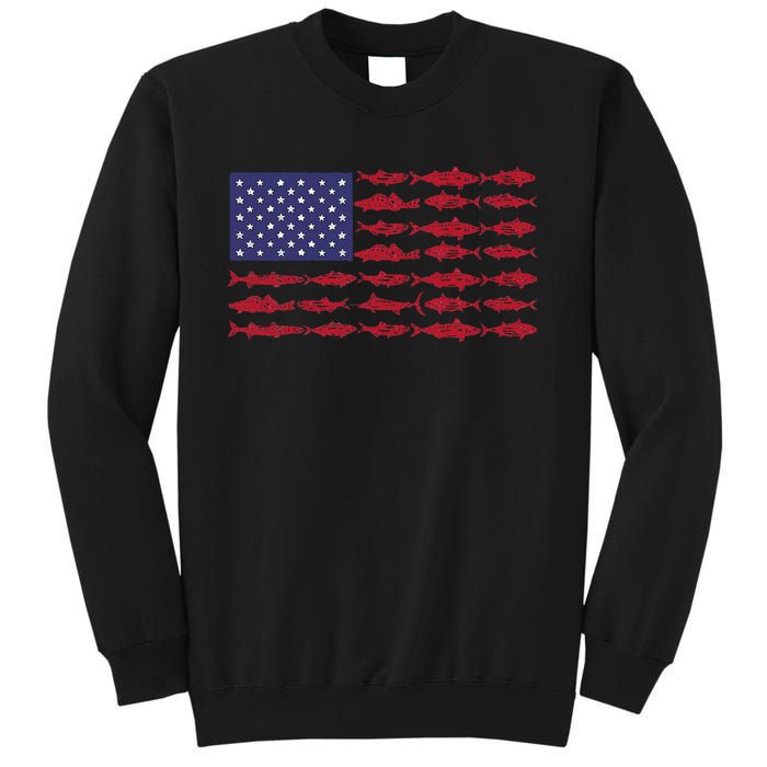 Vintage USA Fish American Flag Fishing Gifts ABS001 Sweatshirt