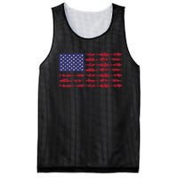 Vintage USA Fish American Flag Fishing Gifts ABS001 Mesh Reversible Basketball Jersey Tank