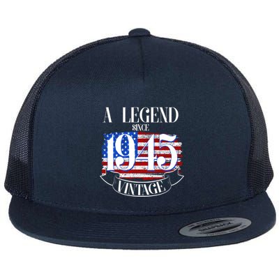 Vintage Usa Flag A Legend Since 1945 80th Birthday Flatbill Hat