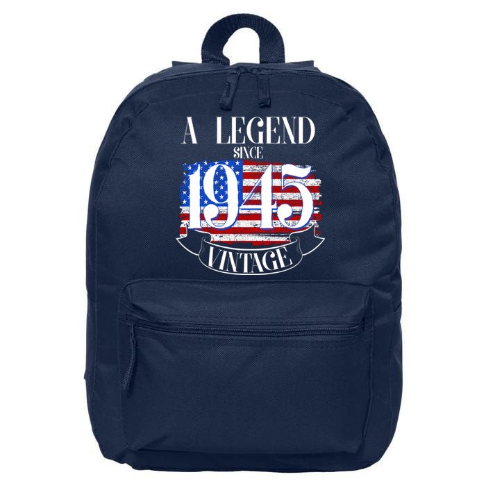 Vintage Usa Flag A Legend Since 1945 80th Birthday 16 in Basic Backpack