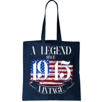 Vintage Usa Flag A Legend Since 1945 80th Birthday Tote Bag