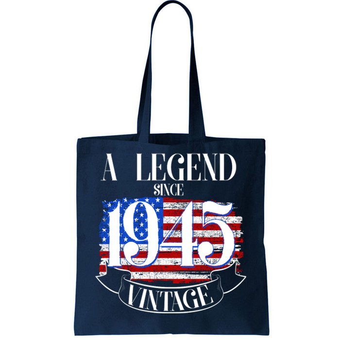 Vintage Usa Flag A Legend Since 1945 80th Birthday Tote Bag