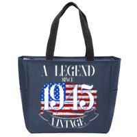 Vintage Usa Flag A Legend Since 1945 80th Birthday Zip Tote Bag