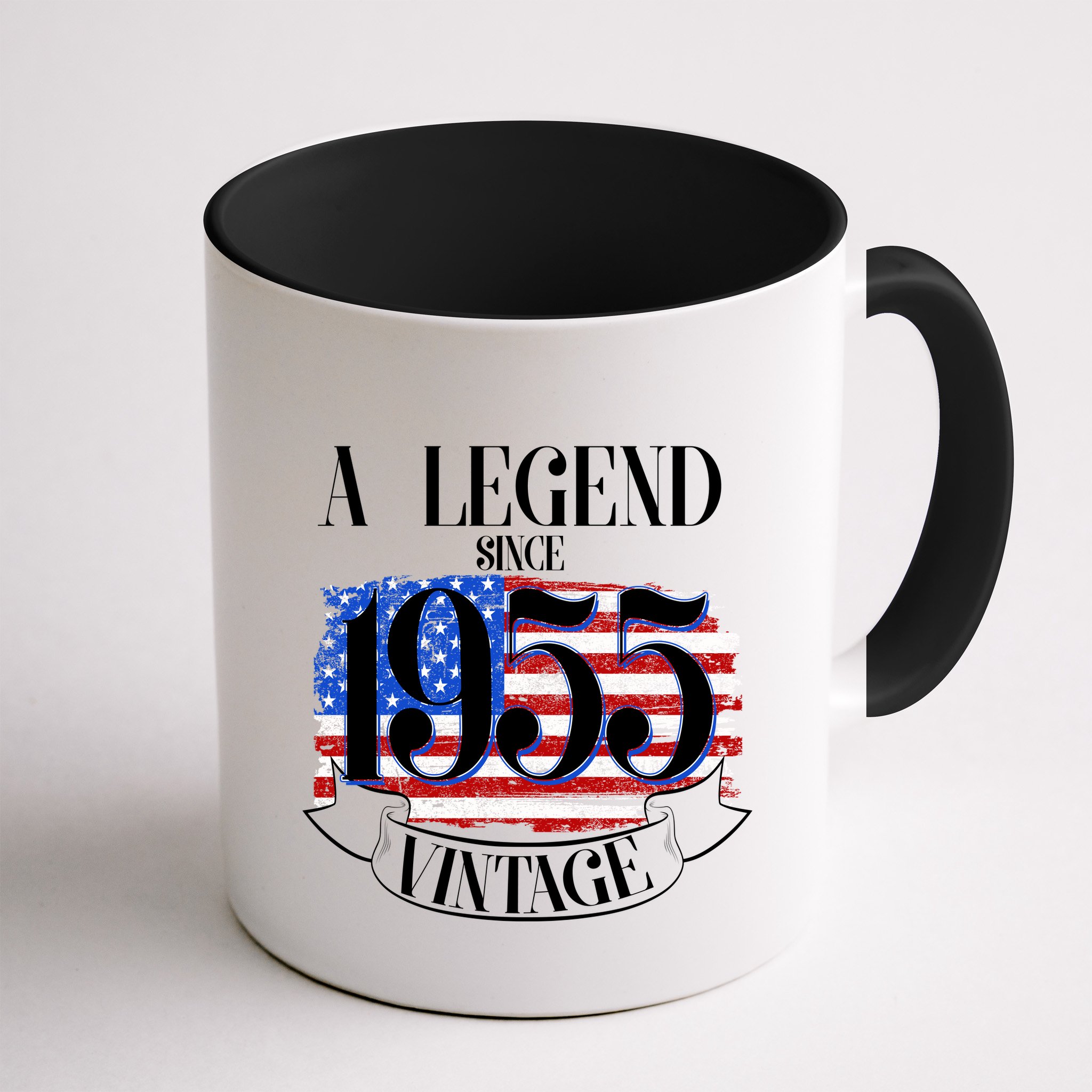 Vintage Usa Flag A Legend Since 1955 70th Birthday Mug