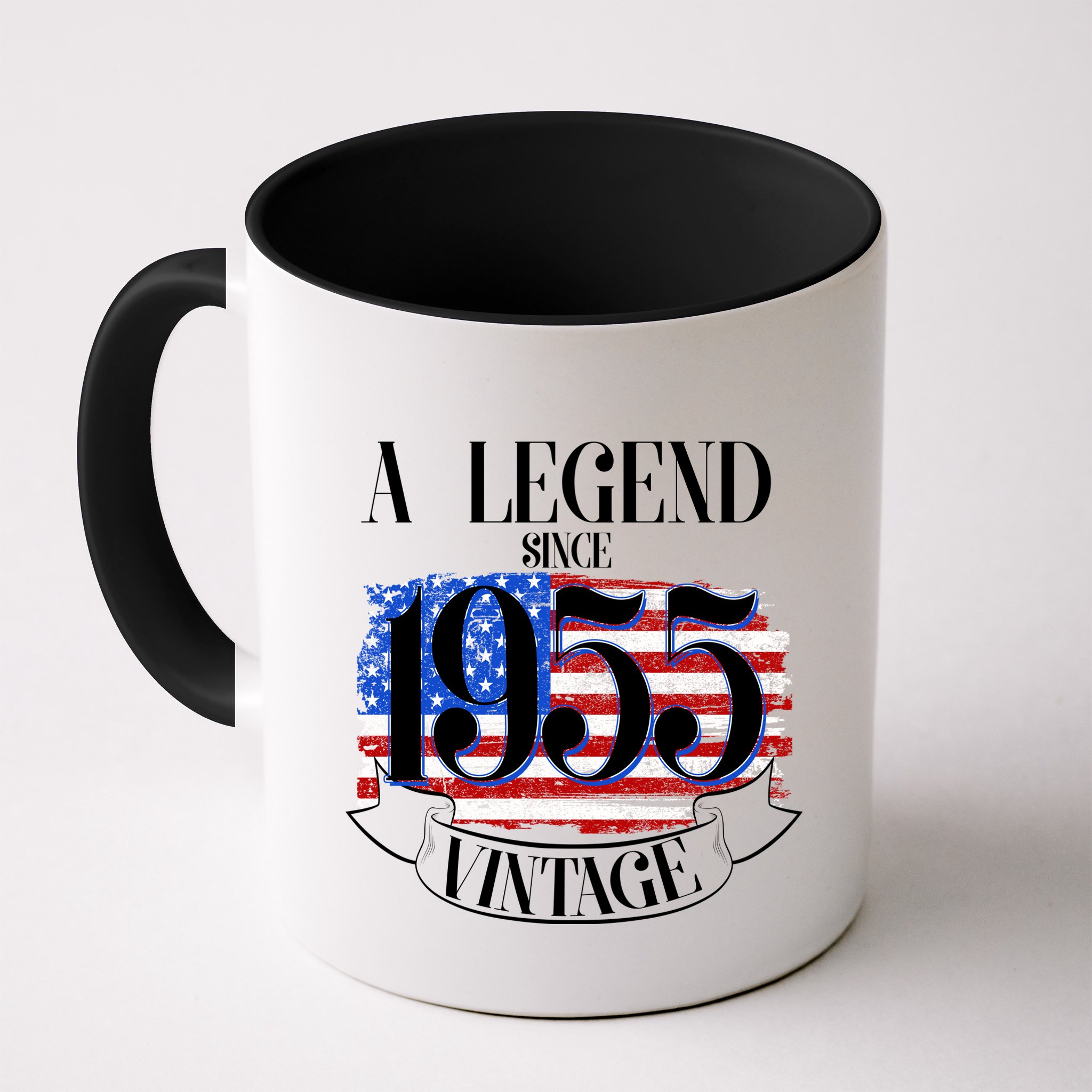 Vintage Usa Flag A Legend Since 1955 70th Birthday Mug