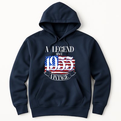 Vintage Usa Flag A Legend Since 1955 70th Birthday Hoodie