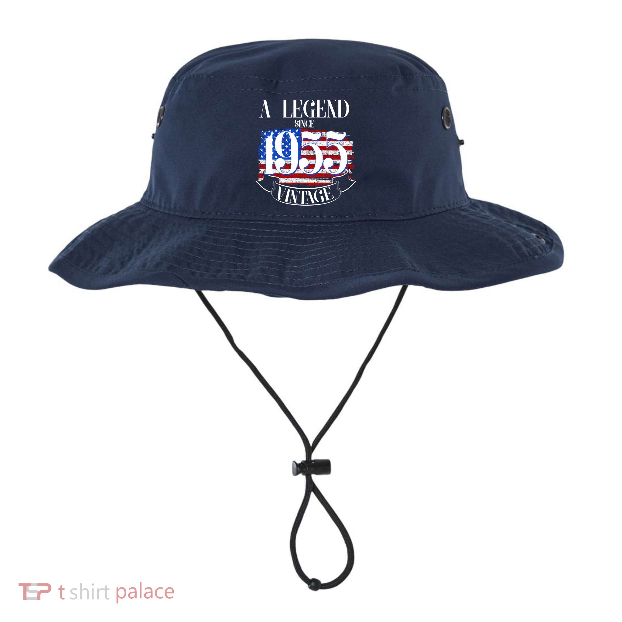 Vintage Usa Flag A Legend Since 1955 70th Birthday Bucket Hat