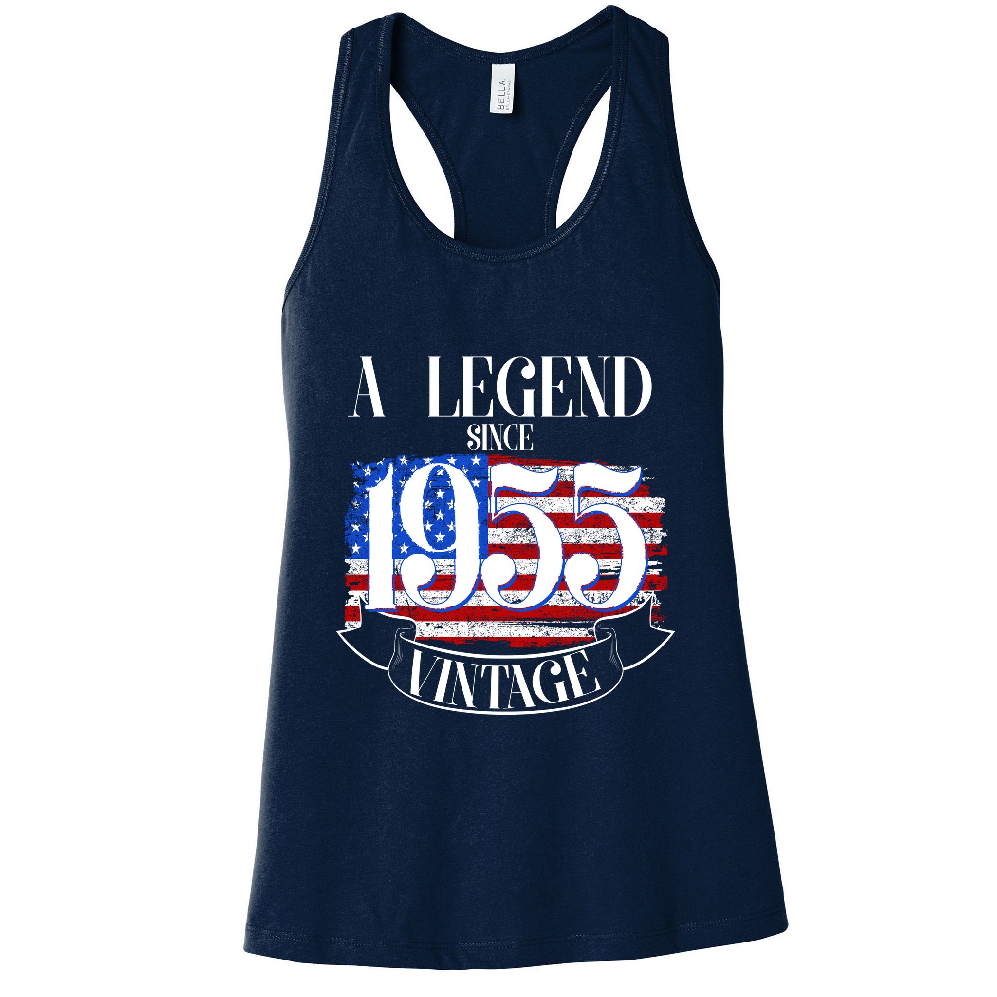 Vintage Usa Flag A Legend Since 1955 70th Birthday Womens Tank Top