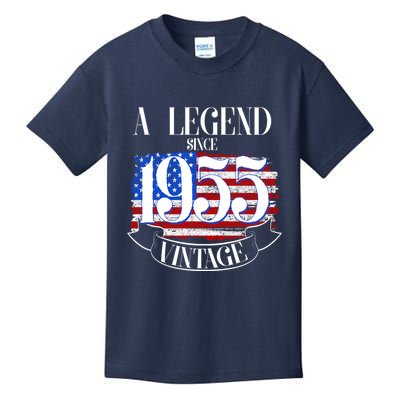 Vintage Usa Flag A Legend Since 1955 70th Birthday Kids T-Shirt