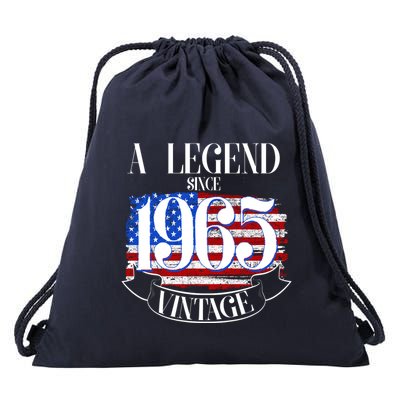 Vintage Usa Flag A Legend Since 1965 60th Birthday Drawstring Bag
