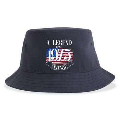 Vintage Usa Flag A Legend Since 1975 50th Birthday Sustainable Bucket Hat