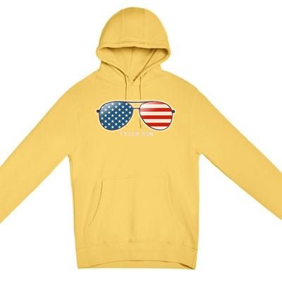 Vintage Us Flag Sunglasses Premium Pullover Hoodie