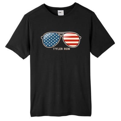 Vintage Us Flag Sunglasses Tall Fusion ChromaSoft Performance T-Shirt