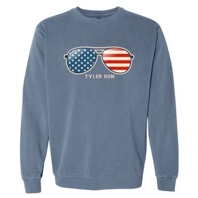 Vintage Us Flag Sunglasses Garment-Dyed Sweatshirt