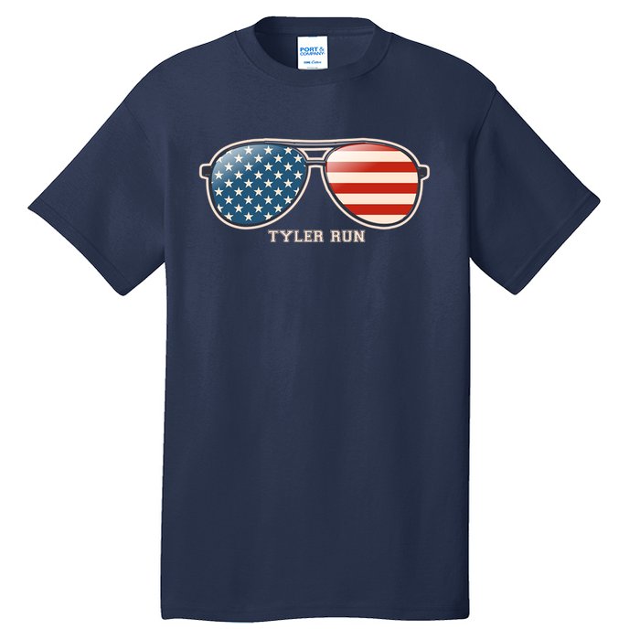 Vintage Us Flag Sunglasses Tall T-Shirt