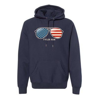 Vintage Us Flag Sunglasses Premium Hoodie