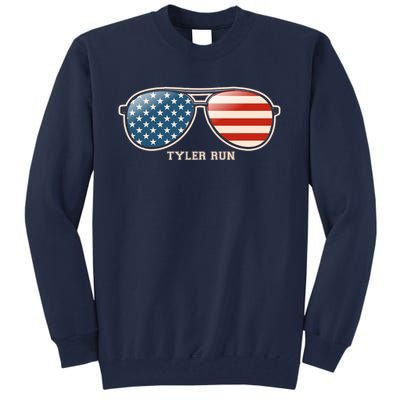 Vintage Us Flag Sunglasses Tall Sweatshirt