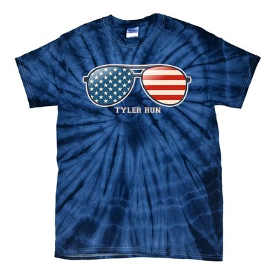 Vintage Us Flag Sunglasses Tie-Dye T-Shirt