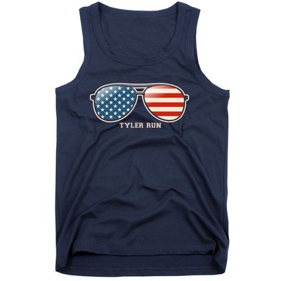 Vintage Us Flag Sunglasses Tank Top