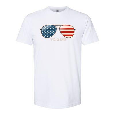 Vintage Us Flag Sunglasses Softstyle CVC T-Shirt