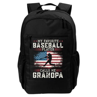 Vintage Usa Flag Design My Favorite Baseball Player Grandpa Gift Backpack
