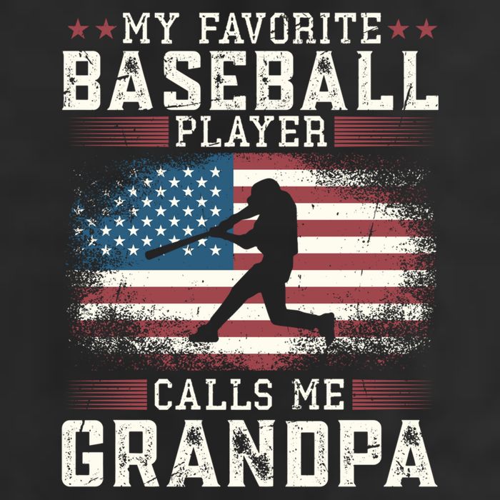 Vintage Usa Flag Design My Favorite Baseball Player Grandpa Gift Beanie