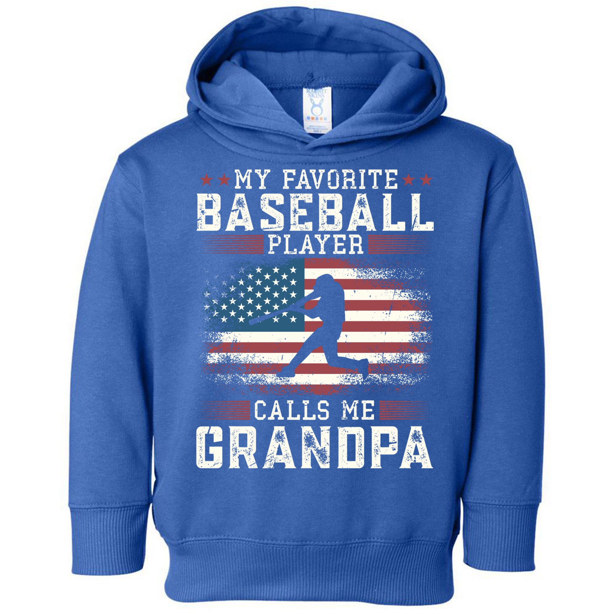 Vintage Usa Flag Design My Favorite Baseball Player Grandpa Gift Toddler Hoodie
