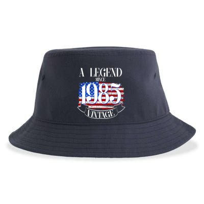 Vintage Usa Flag A Legend Since 1985 40th Birthday Sustainable Bucket Hat