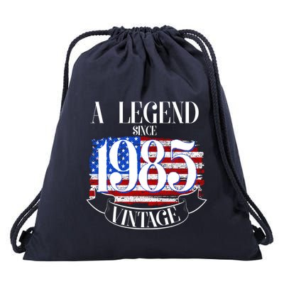 Vintage Usa Flag A Legend Since 1985 40th Birthday Drawstring Bag