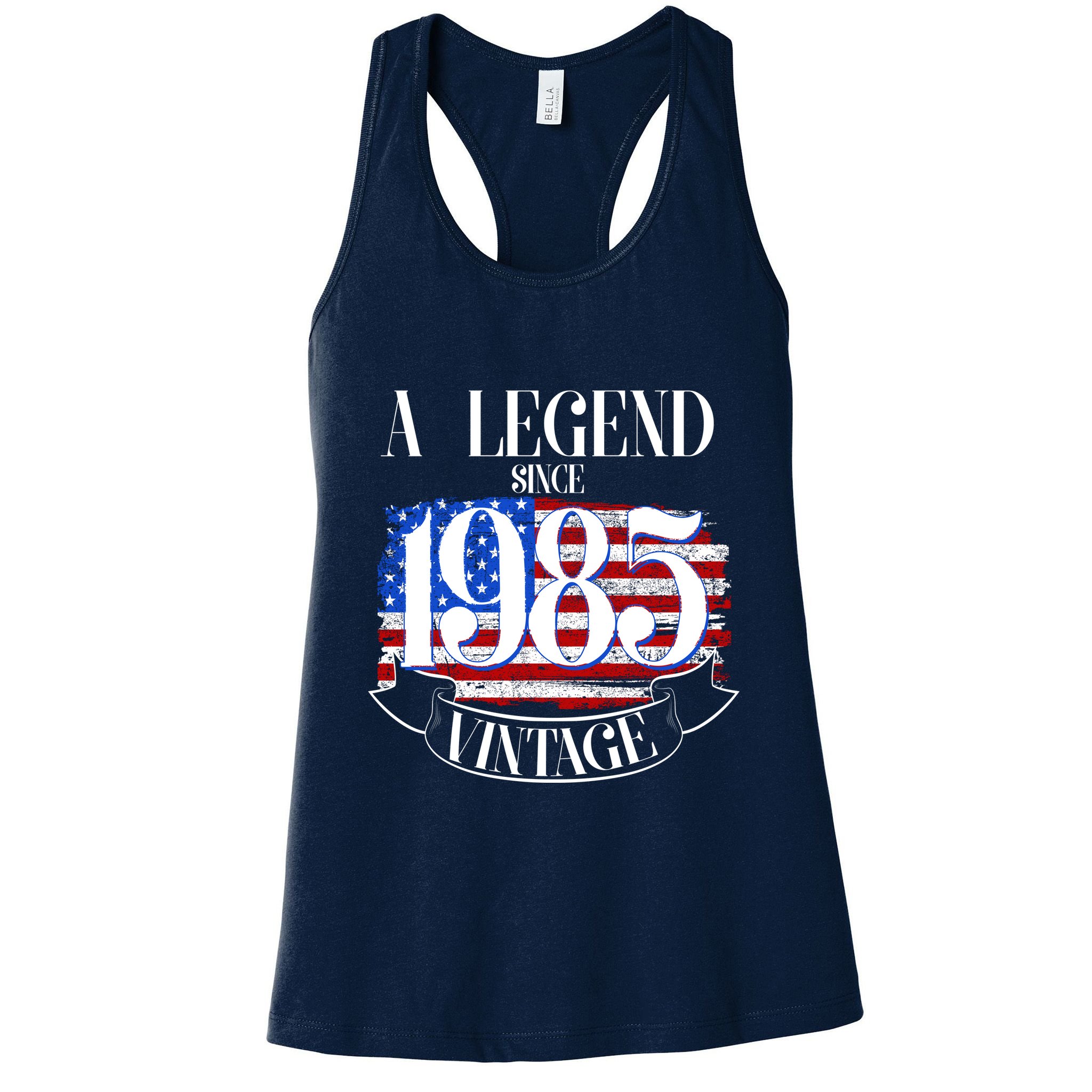 Vintage Usa Flag A Legend Since 1985 40th Birthday Womens Tank Top