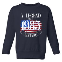 Vintage Usa Flag A Legend Since 1985 40th Birthday Toddler Sweatshirt