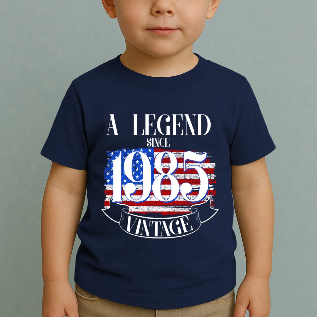 Vintage Usa Flag A Legend Since 1985 40th Birthday Toddler T-Shirt