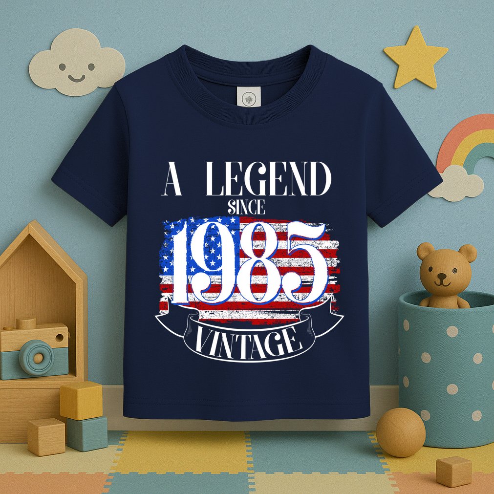Vintage Usa Flag A Legend Since 1985 40th Birthday Toddler T-Shirt