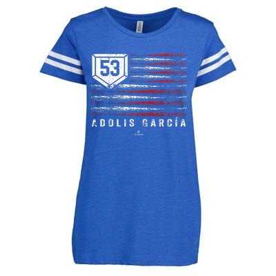 Vintage Us Flag Baseball Stripes Adolis Garcia Texas Enza Ladies Jersey Football T-Shirt