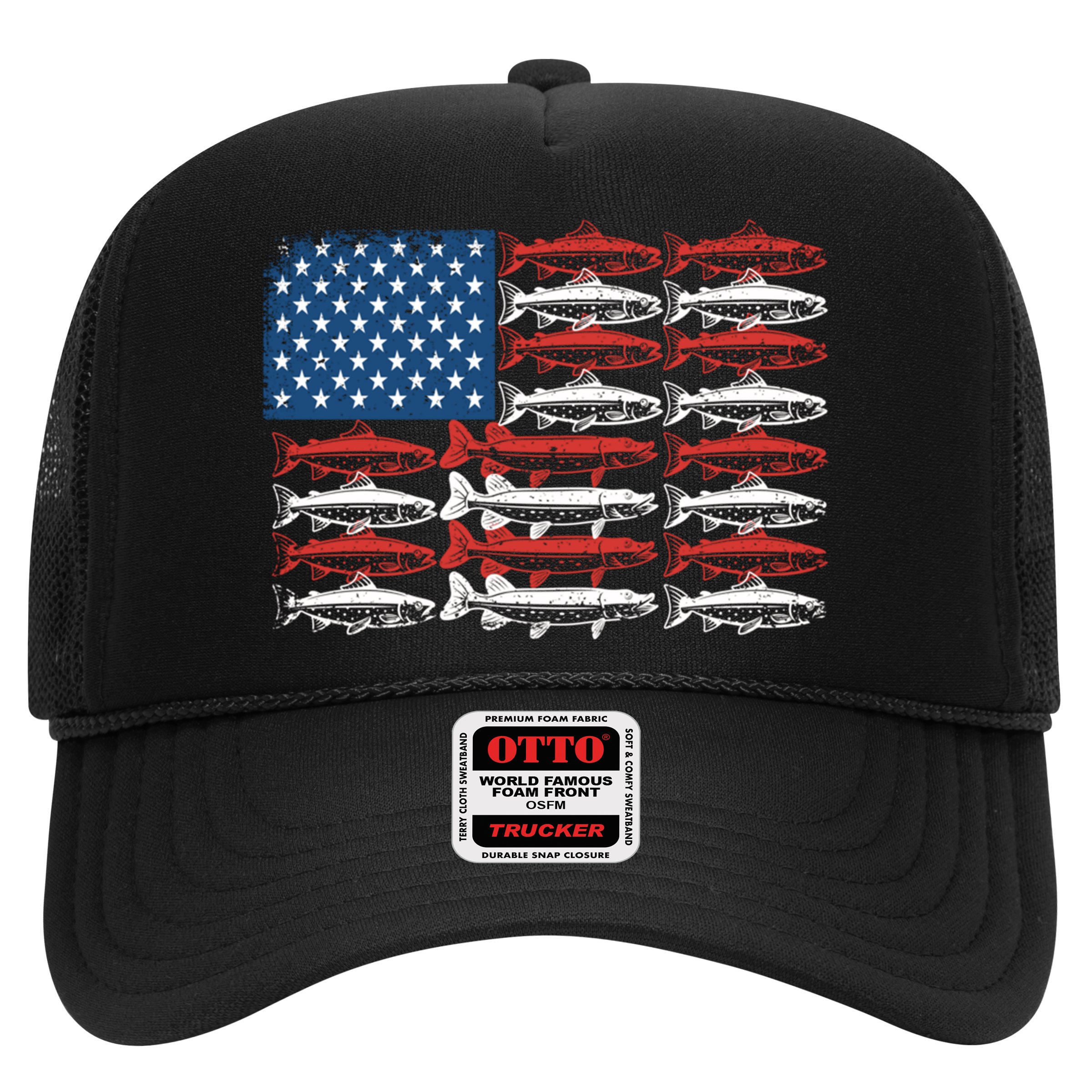 Vintage Usa Fish American Flag Fishing Patriotic Fisher Cool Gift Hat