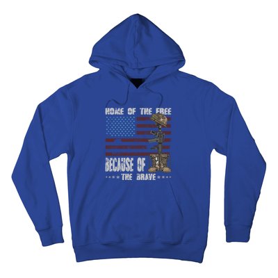 Vintage Usa Flag Sunflower Cute Gift Land Free Because Brave Great Gift Hoodie