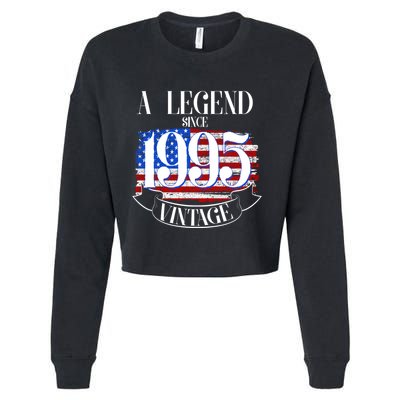 Vintage Usa Flag A Legend Since 1995 30th Birthday Cropped Pullover Crew