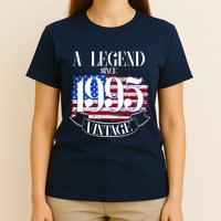 Vintage Usa Flag A Legend Since 1995 30th Birthday T-Shirt