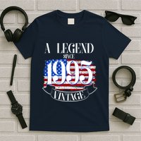 Vintage Usa Flag A Legend Since 1995 30th Birthday T-Shirt