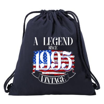 Vintage Usa Flag A Legend Since 1995 30th Birthday Drawstring Bag