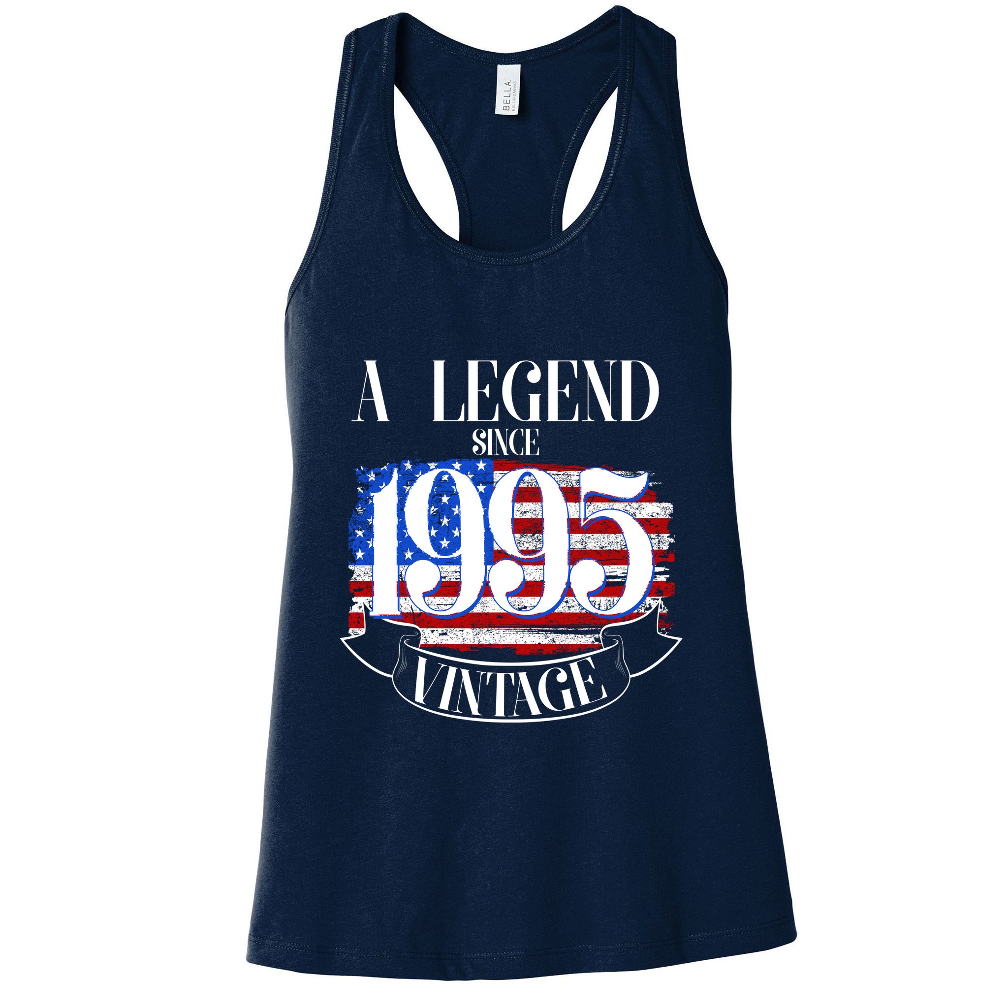 Vintage Usa Flag A Legend Since 1995 30th Birthday Womens Tank Top