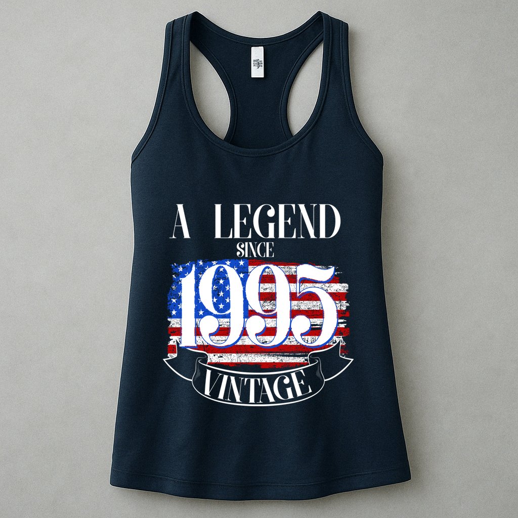 Vintage Usa Flag A Legend Since 1995 30th Birthday Womens Tank Top