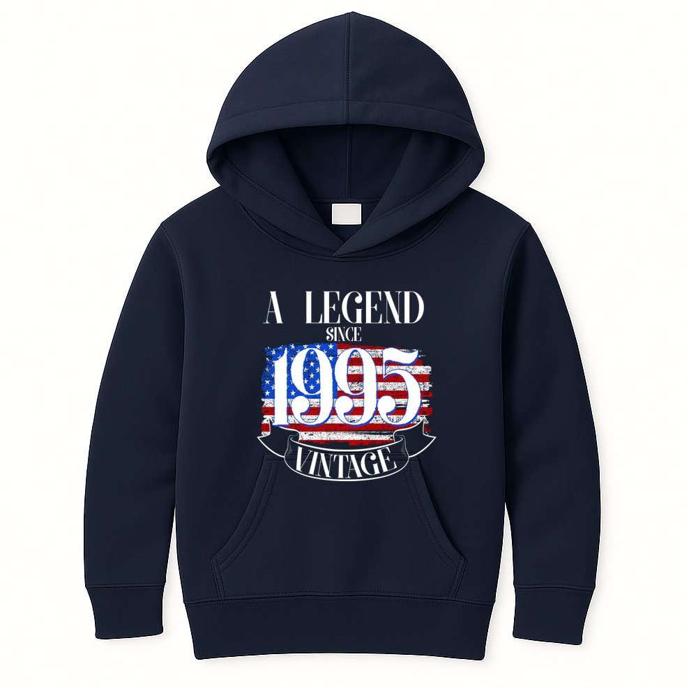 Vintage Usa Flag A Legend Since 1995 30th Birthday Kids Hoodie