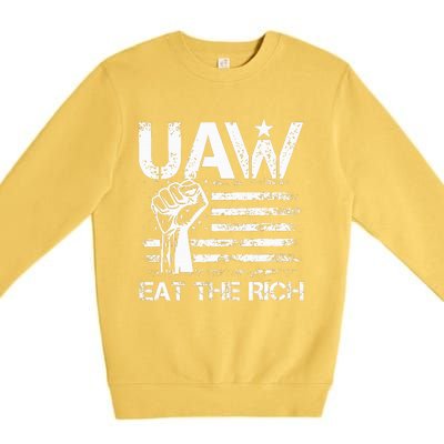 Vintage US Flag UAW Strong & Proud Union Gear Premium Crewneck Sweatshirt