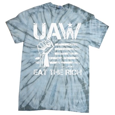 Vintage US Flag UAW Strong & Proud Union Gear Tie-Dye T-Shirt