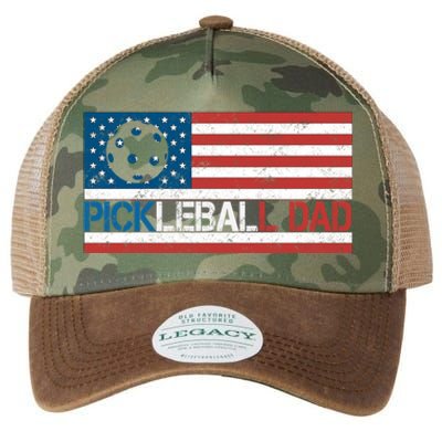 Vintage Us Flag Pickleball Player Design Paddleball Lover Gift Legacy Tie Dye Trucker Hat