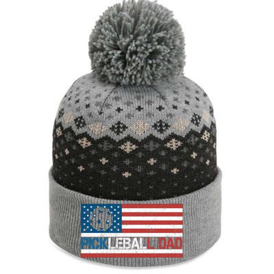 Vintage Us Flag Pickleball Player Design Paddleball Lover Gift The Baniff Cuffed Pom Beanie